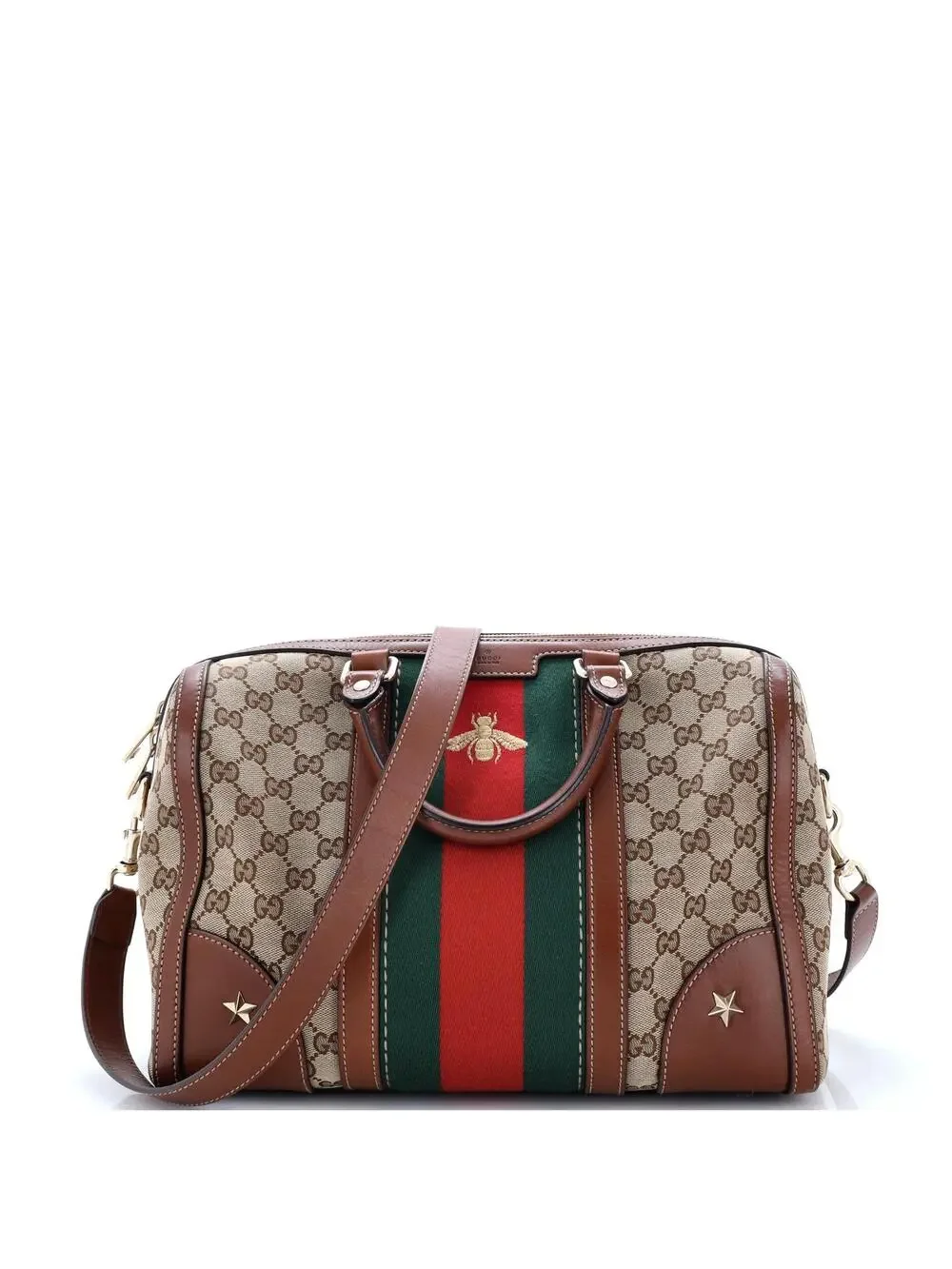 Gucci Vintage Bee Web Boston Bag Gg #294739G17B